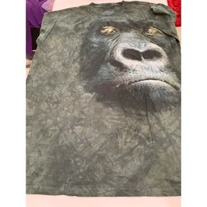 RARE Vtg The Mountain Monkey Green Gorilla Face Tie dye T-shirt Size 2XL